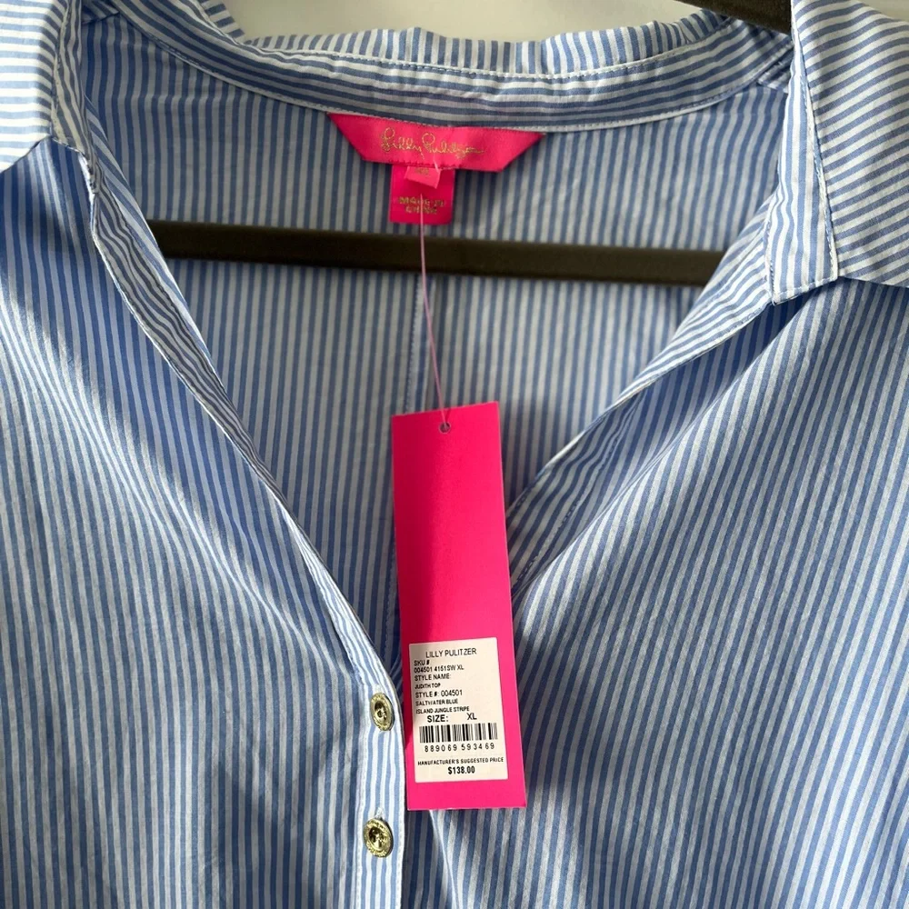 NWT Lilly Pulitzer Judith Top Island Jungle Stripe - Picture 3 of 4